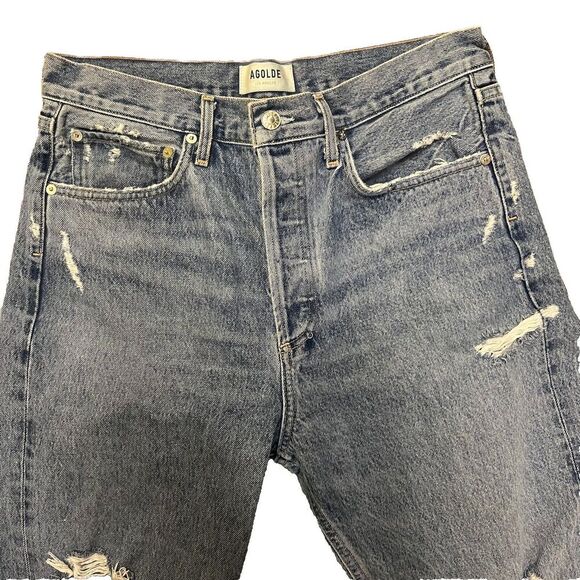 AGOLDE Premium Sophie High Rise Skinny Jeans Size 28 Distressed Light Blue Wash - Picture 6 of 11